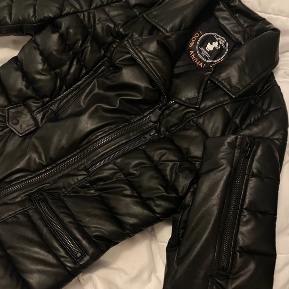 Save The Duck Faux Leather, XS Moto Jacket - Picture 9 of 12